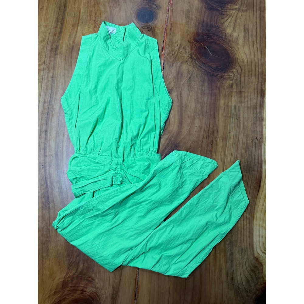 Vintage 80s Byblos Women's Jumpsuit 6 Designer Sporty Tie Open Back Capri Vv19